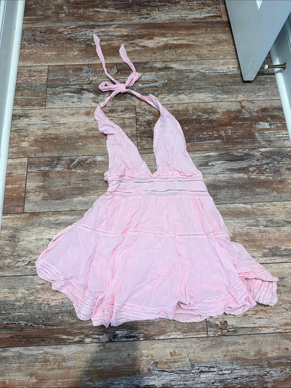 Day + Moon Pink Halter Mini Dress - Feminine Summer Style